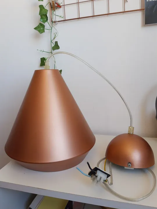 luminária pendente lustre decoração em cone