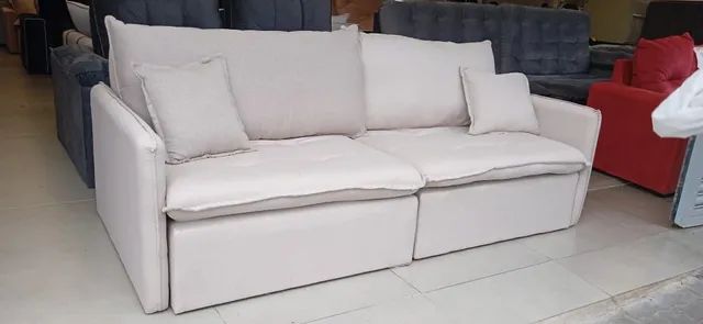 Sofá Em linho i  Sem Caixa Com Pillow Top 2.20m<br>Super Elegância em Linho - Foto 6