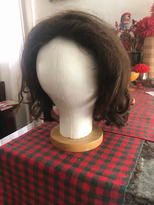 Peruca cabelo natural castanho médio  - Foto 3
