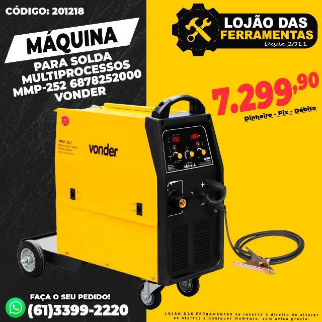 Máquina Para Solda Multiprocessos MMP-252  * Vonder