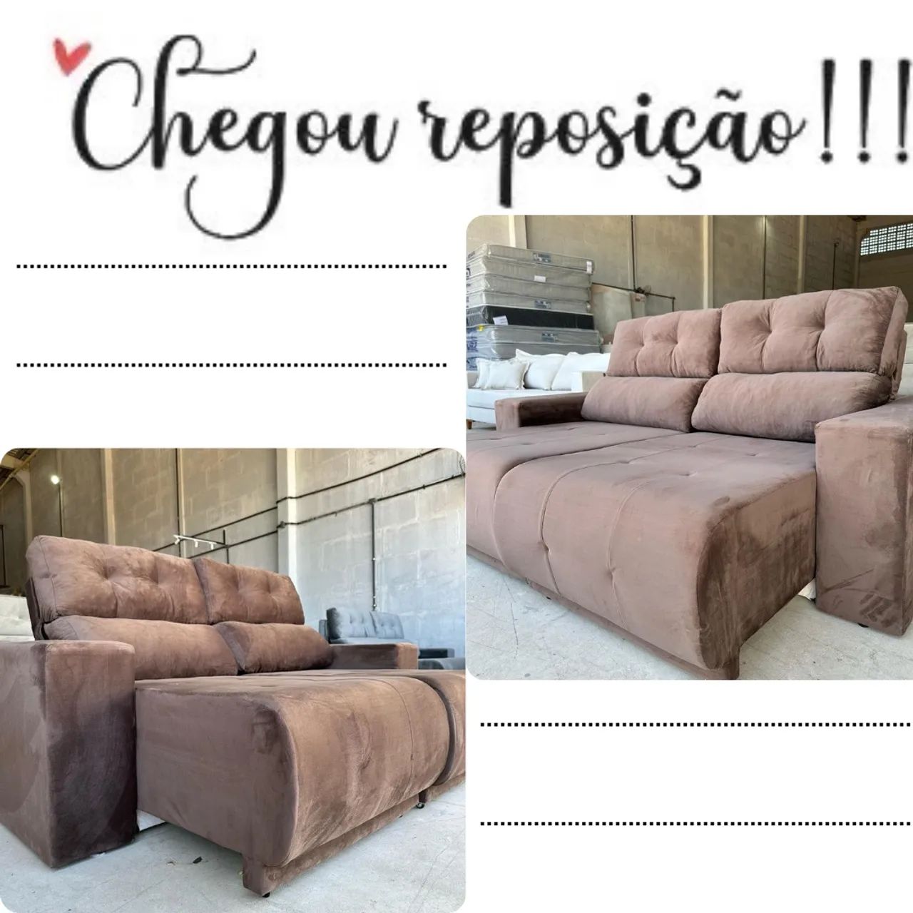Super promoção, sofá retrátil marrom 3 lugares 