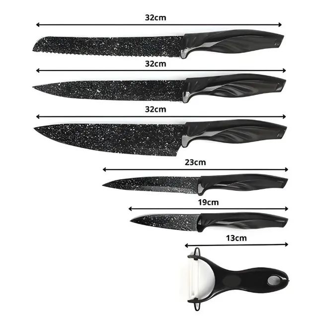 Jogo De Facas Inox 6 Peças Cozinha Churrasco B-Max BM-F989 - Foto 2