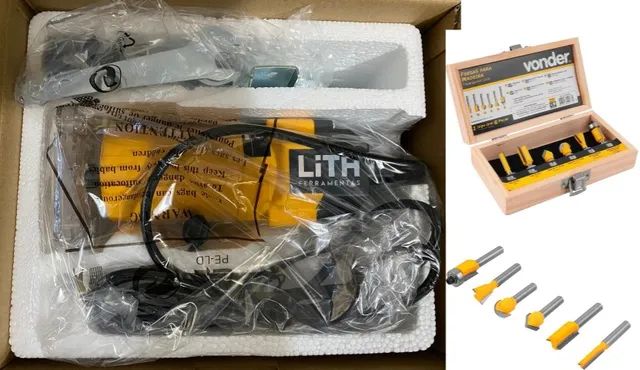 Kit com Tupia Laminadora de 6mm 500W 220v + Estojo Fresas Vonder 6 peças 6mm - Foto 6