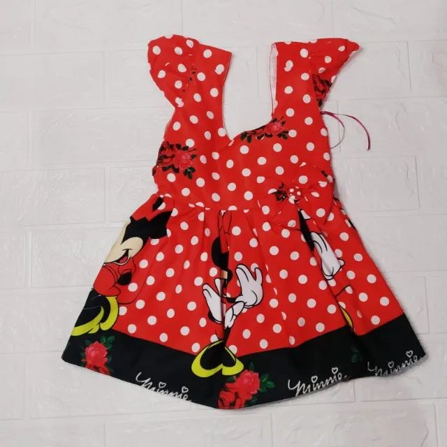 Vestido Rodadoo Personagem Miniee Infantil Veste 1 E 2 Anos - Foto 2