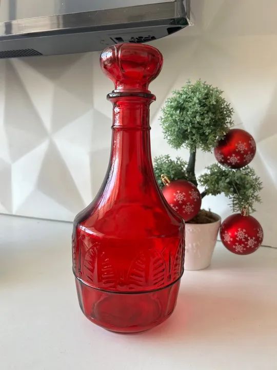 Decoração de Casa - Decanters de Vidro Vermelho - Foto 3