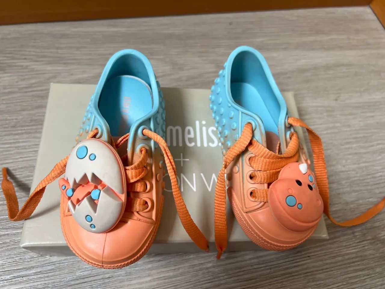 Tênis Mini Melissa - Azul e Laranja 19 - Foto 4