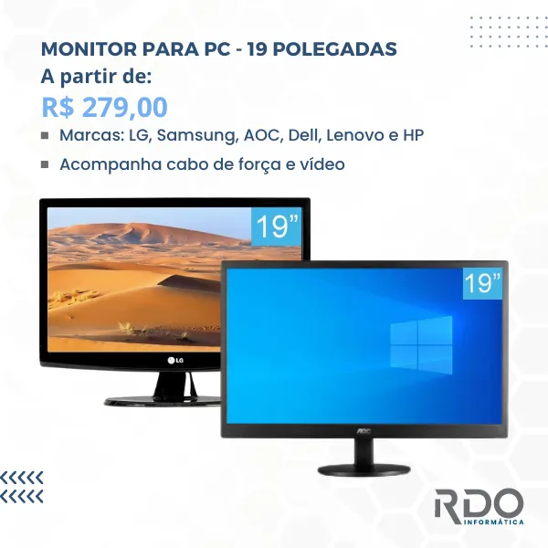 Monitor 19'' Widescreen com Giratória < Samsung