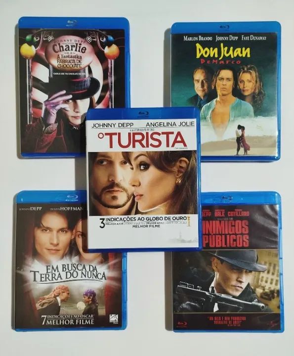 Combo Johnny Depp - 5 Filmes Em Bluray Originais