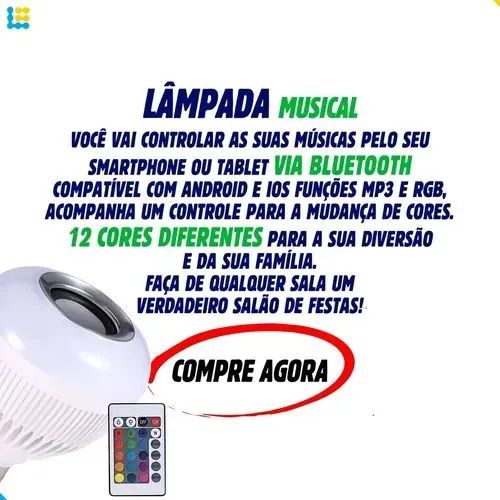 Lâmpada Som Bluetooth, Com Leds. - Foto 5