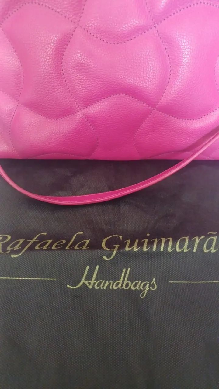 Bolsa em couro legítimo Rafaela Guimaraes Pink - Foto 3