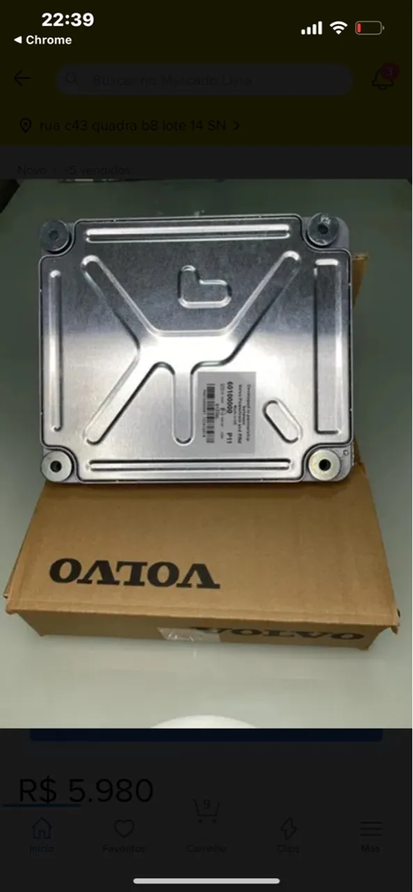 Módulo de motor escavadeira Volvo 60100000 novo original já programado