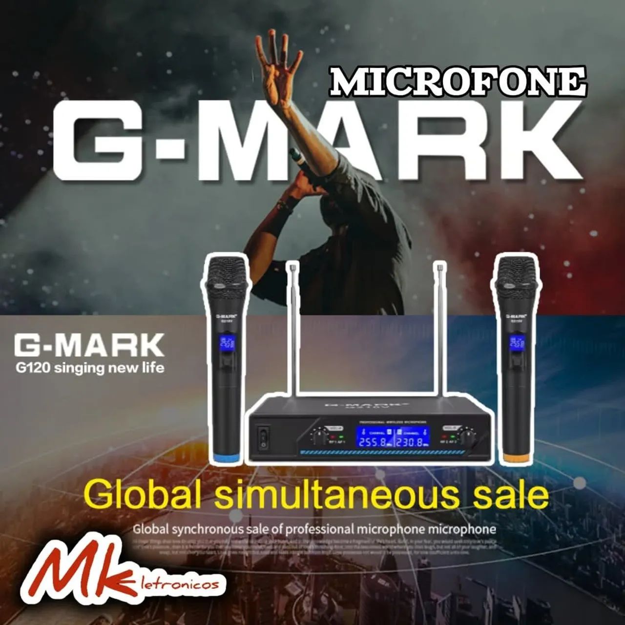 Microfone Sem Fio G-MARK G120 