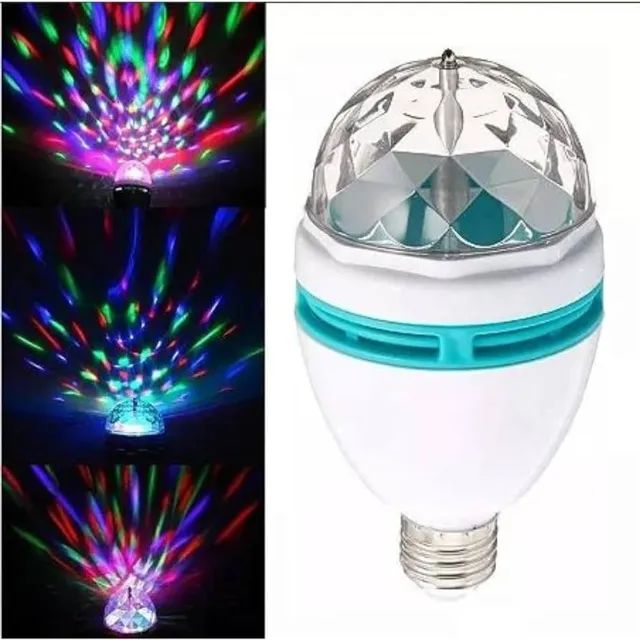 Lâmpada De Led Giratória Colorida 3w Rgb Balada Dj Globo