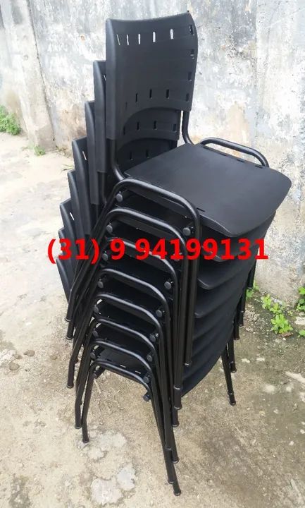 Cadeiras novas iso Polipropileno cor preta Frete grátis - Foto 6