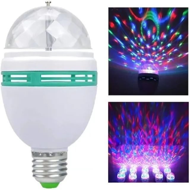 Lâmpada De Led Giratória Colorida 3w Rgb Balada Dj Globo - Foto 4