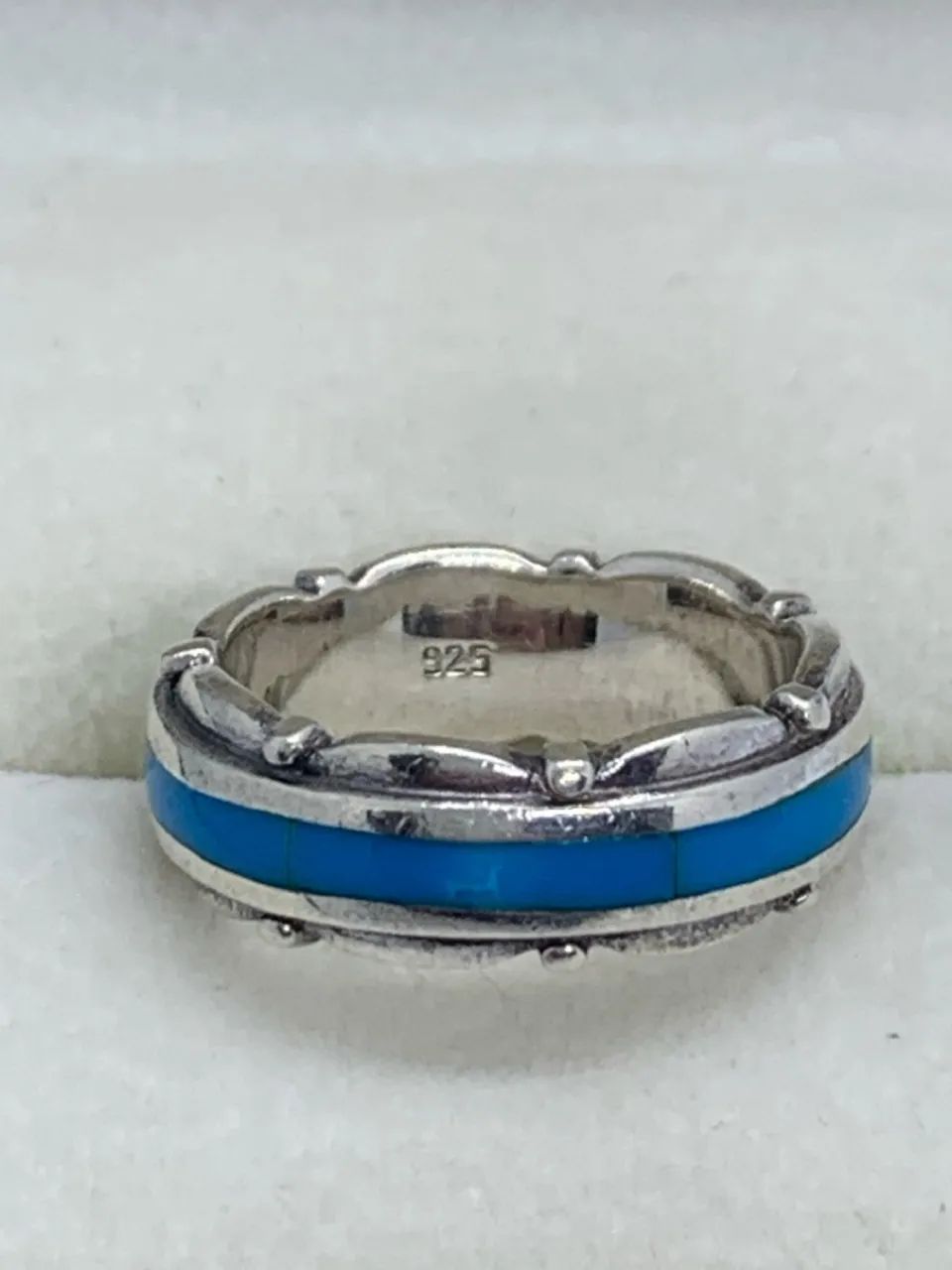 Anel de Prata com design Azul turquesa - Foto 3