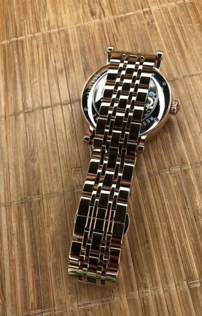 Relógio Estilo Patek Skeleton em Aço Inoxidável 904L - Foto 5
