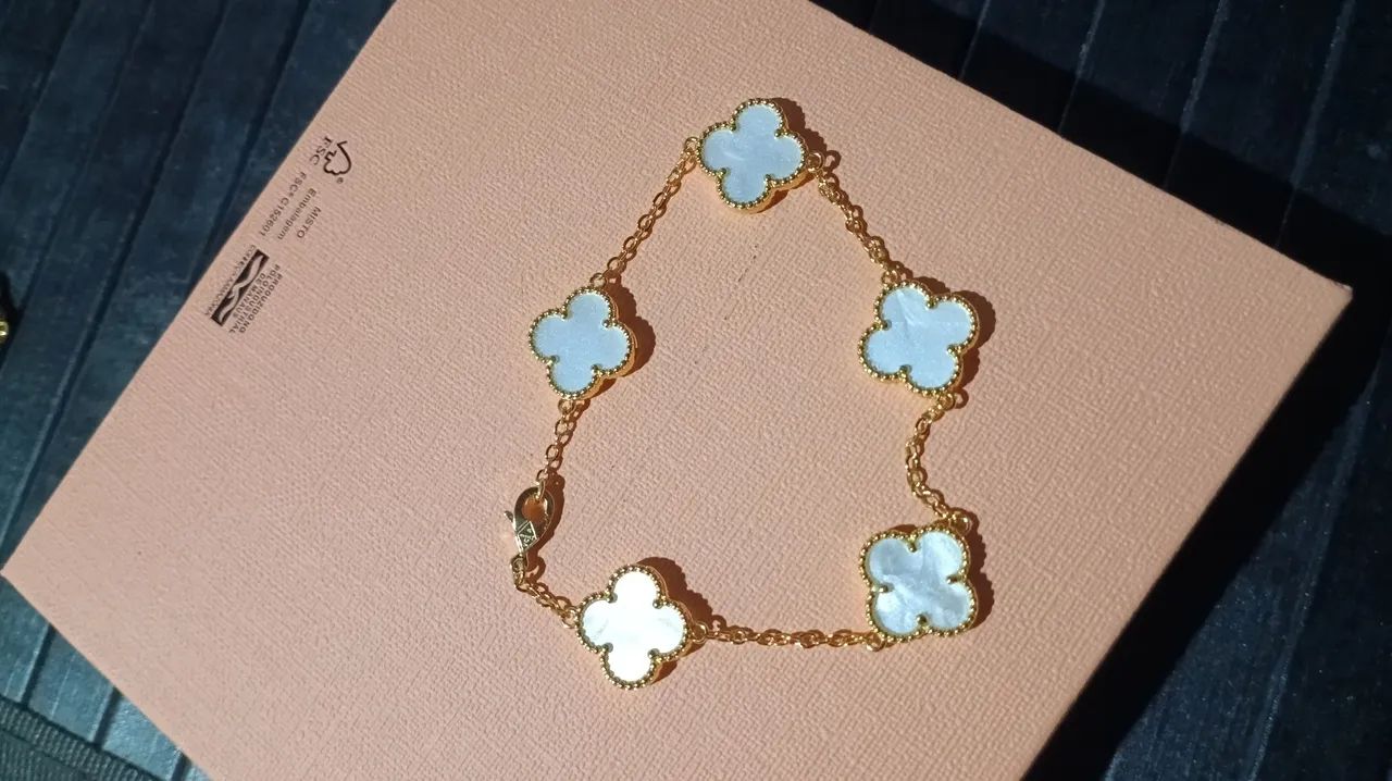 Pulseira trevo alhambra folheada a ouro 18 K