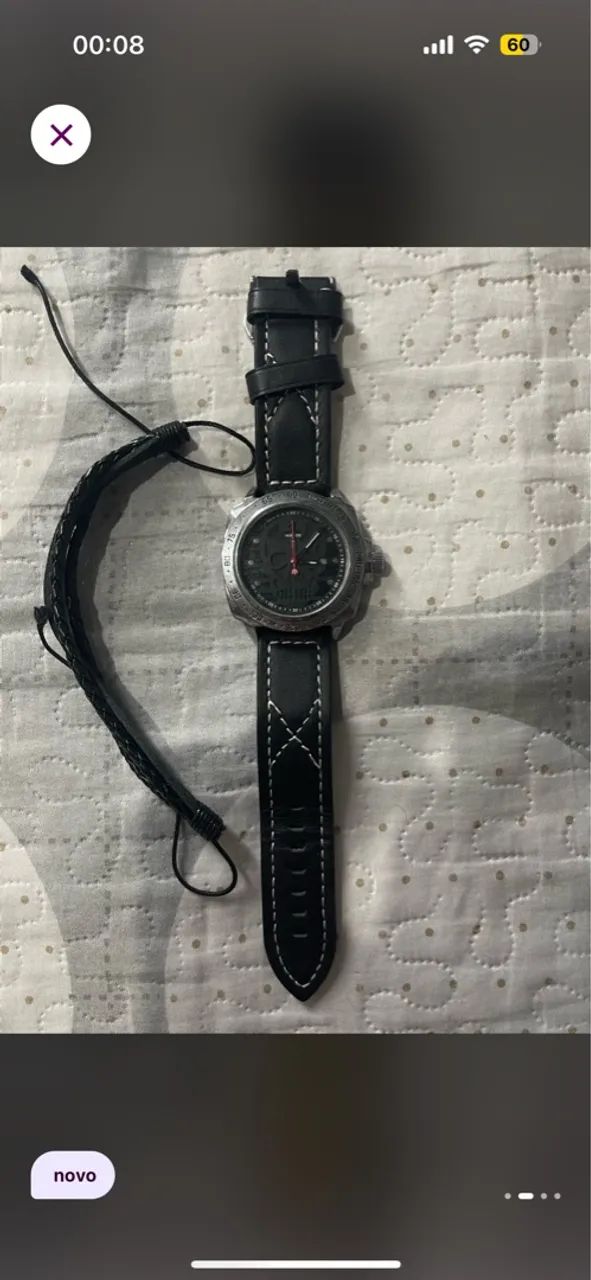 Relógio Masculino de Pulso com Pulseira de Couro - Foto 3