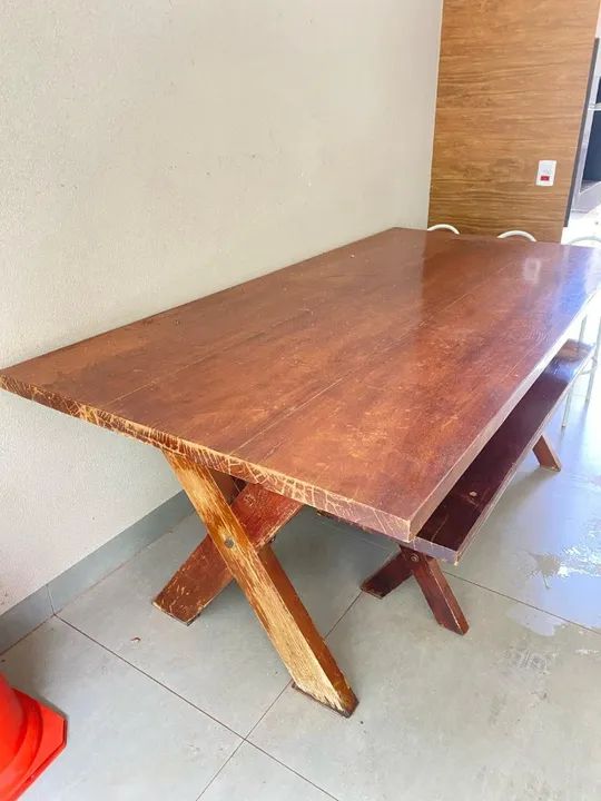 MESA DE MADEIRA GARAPEIRA PRANCHA 2,20X 0,90