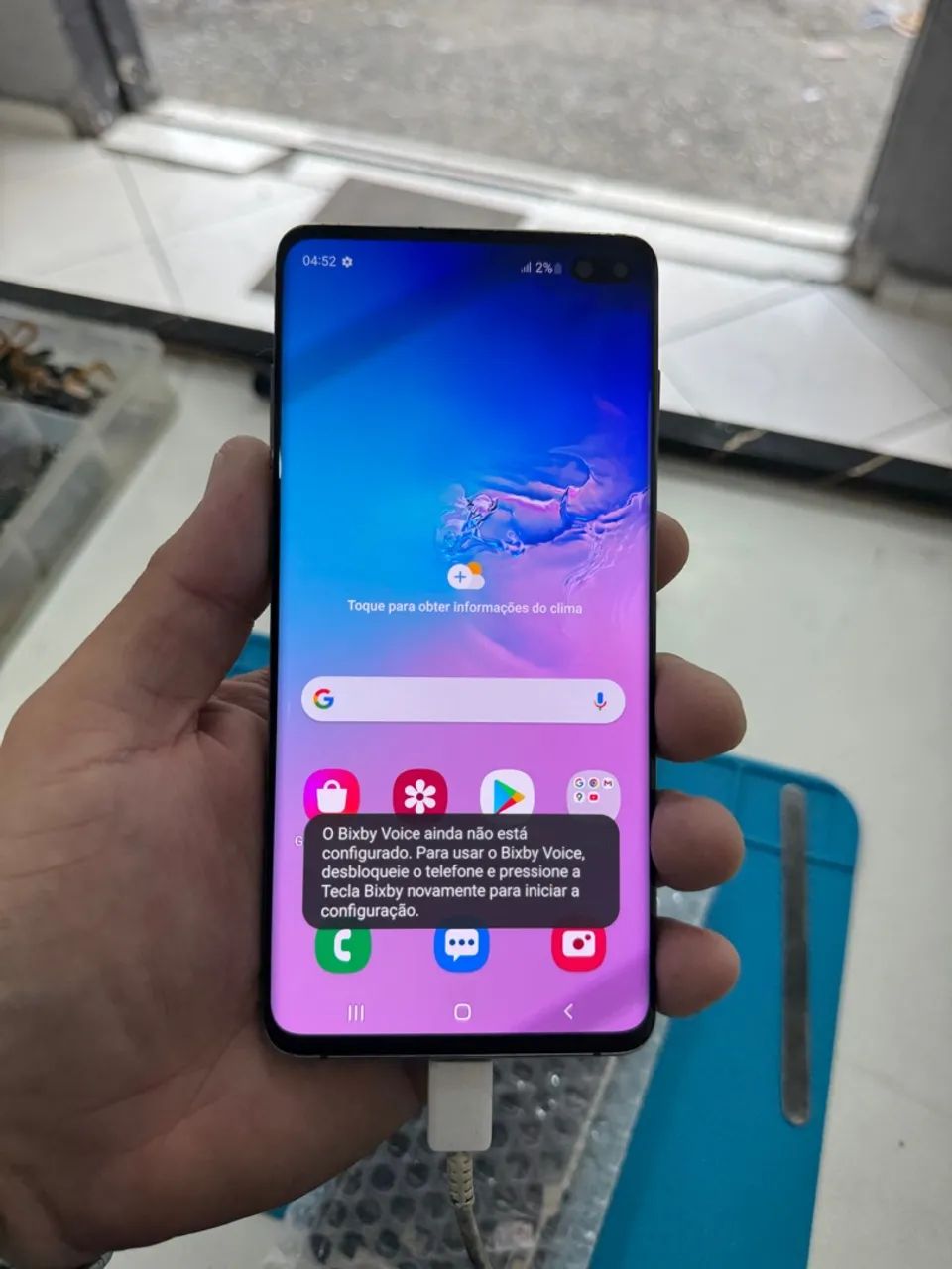 Tela Samsung S10+ e câmeras 