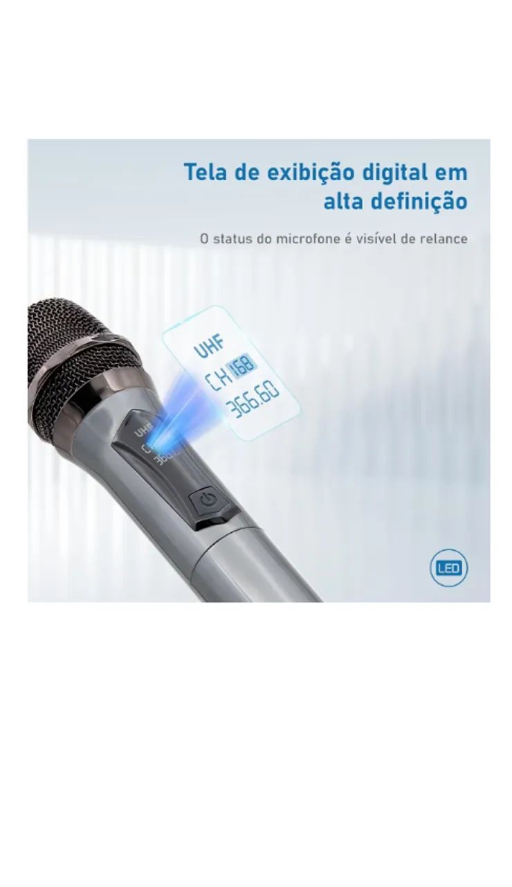 MICROFONE DUPLO SEM FIO PROFISSIONAL MC826 - Foto 2