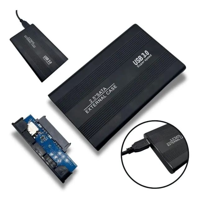 Case Usb 3.0 Hd Externo 2.5 Metal Notebook Ps4 Xbox One Pc Cor Preto - Foto 3