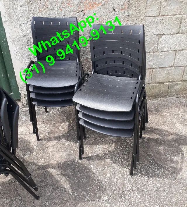 Cadeiras novas iso Polipropileno cor preta Frete grátis - Foto 3