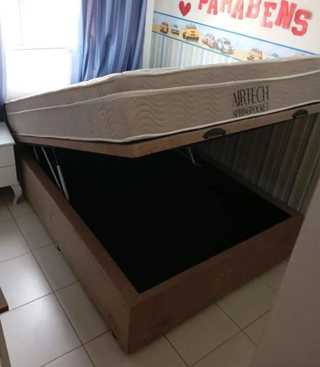 Cama Box Baú Ortobom Base Bege + Colchão Ortobom ( Pronta Entrega ) - Foto 2