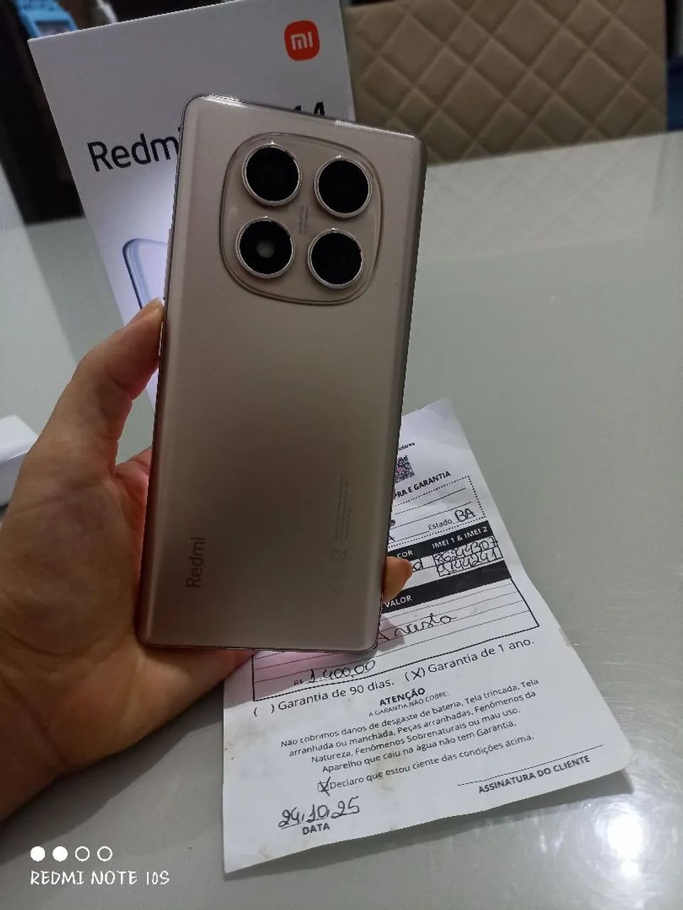 Vendo um redmi note 14 pro 256 gigas 4g poucos dias de uso  com garantia de 1 ano 