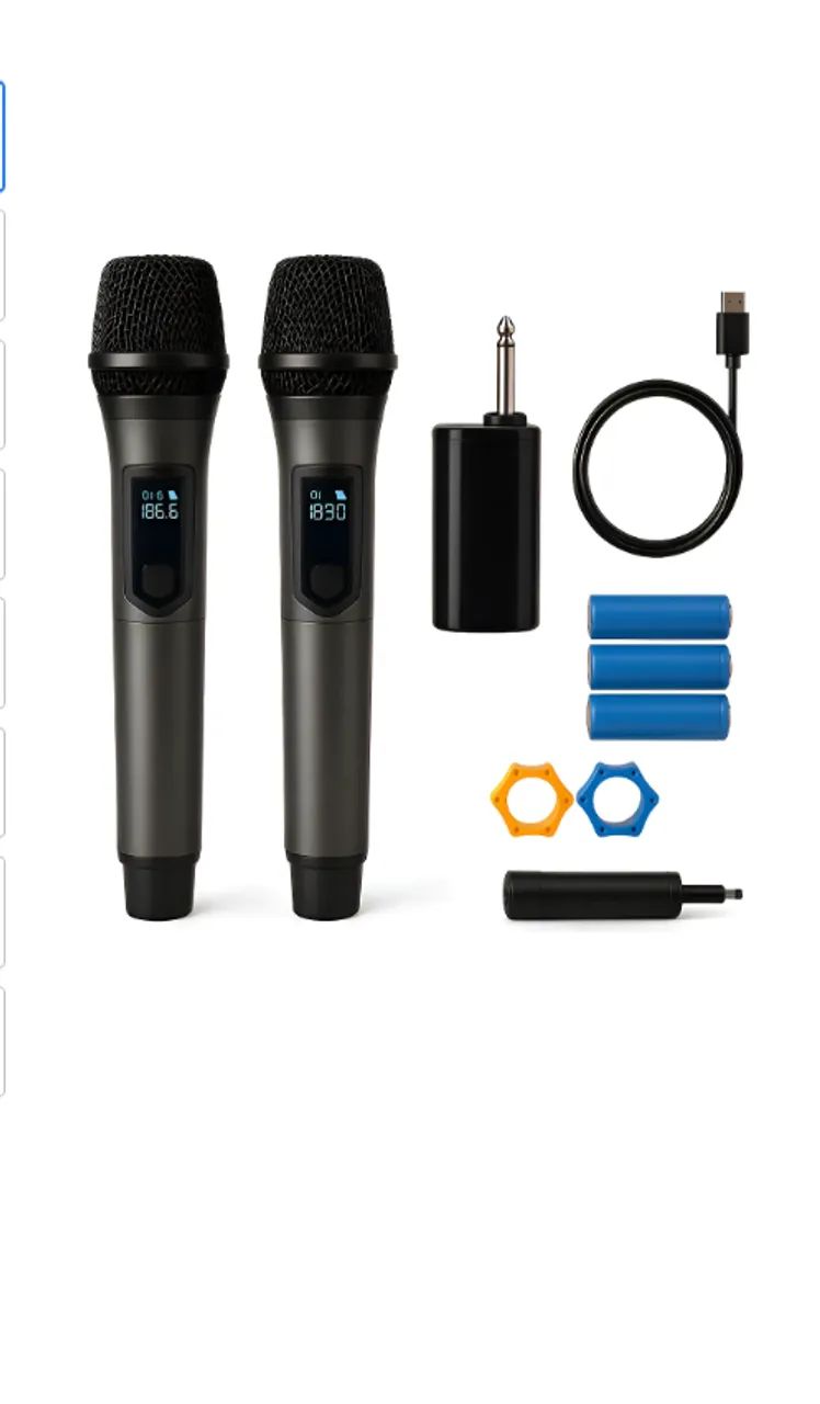 MICROFONE DUPLO SEM FIO PROFISSIONAL MC826 - Foto 4