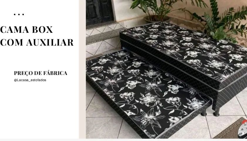 Cama Solteiro com auxiliar 