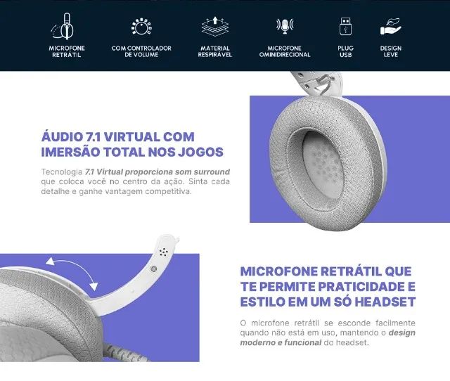 Headset Gamer Áudio Surround 7.1 64842048785922123