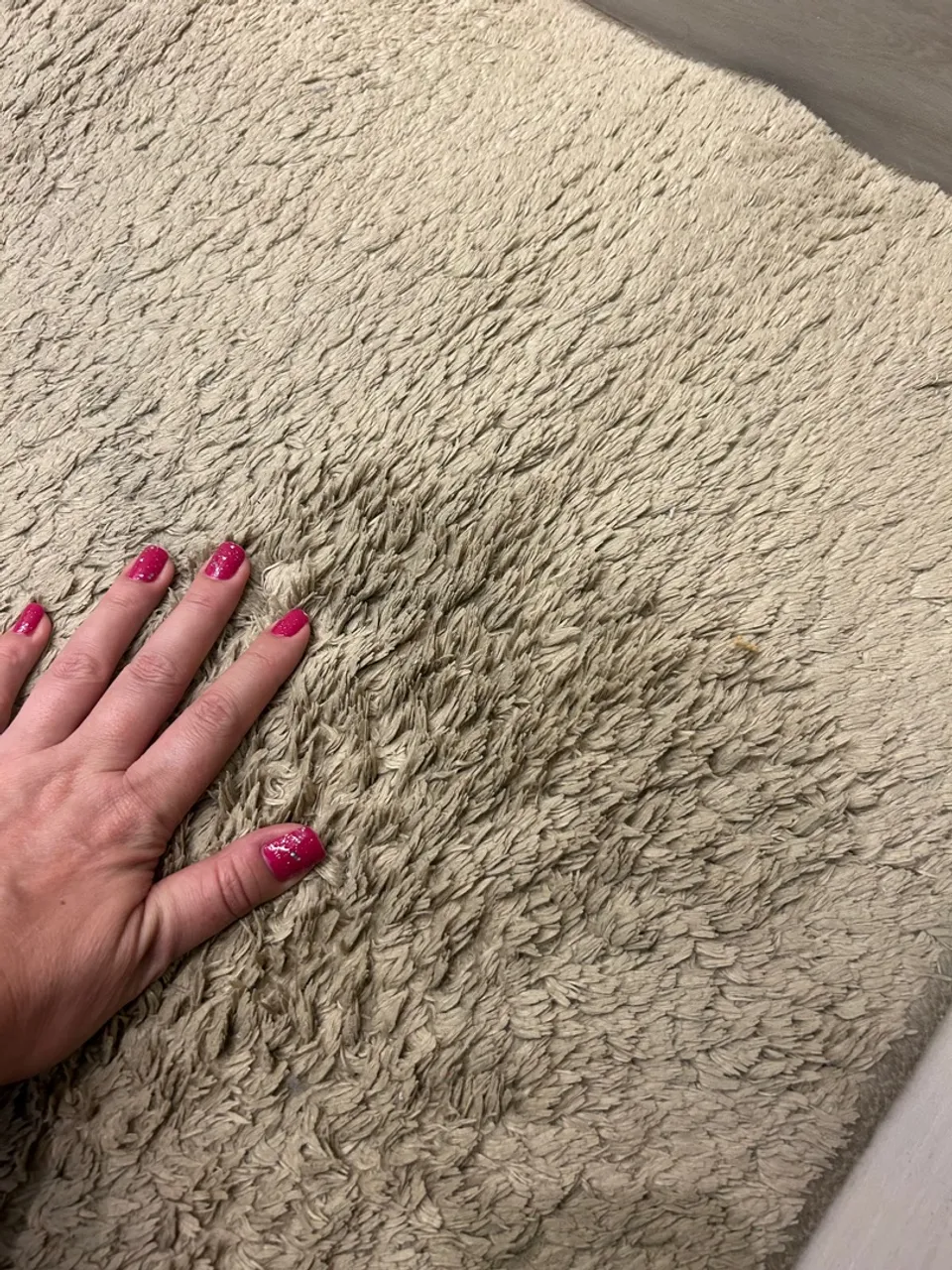 Tapete felpudo bege para sala ou quarto