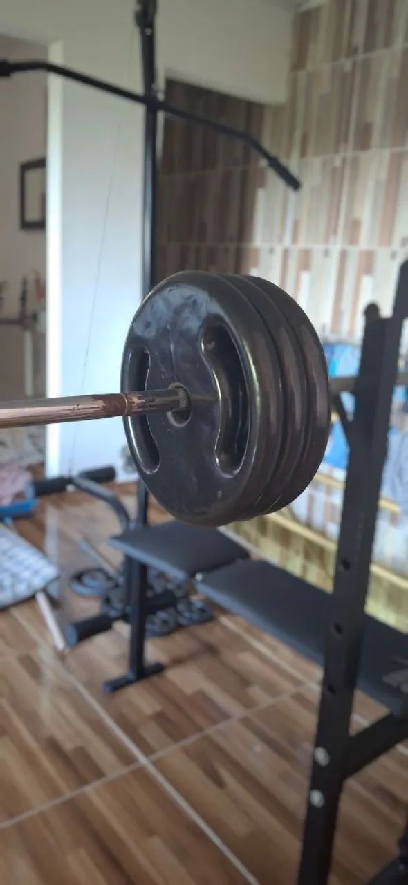 Anilhas (pesos) de academia à venda - Total de 88 kg - Foto 4