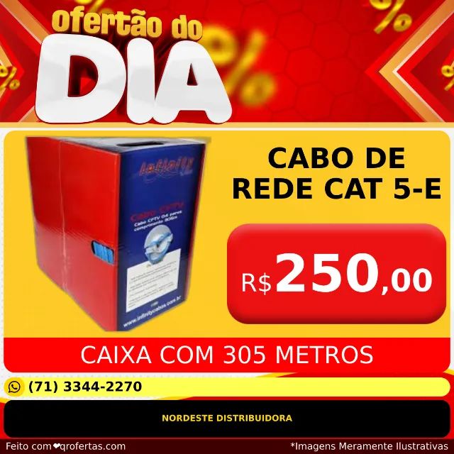 CABO DE REDE CAT 5E - CABO PARA INTERNET 