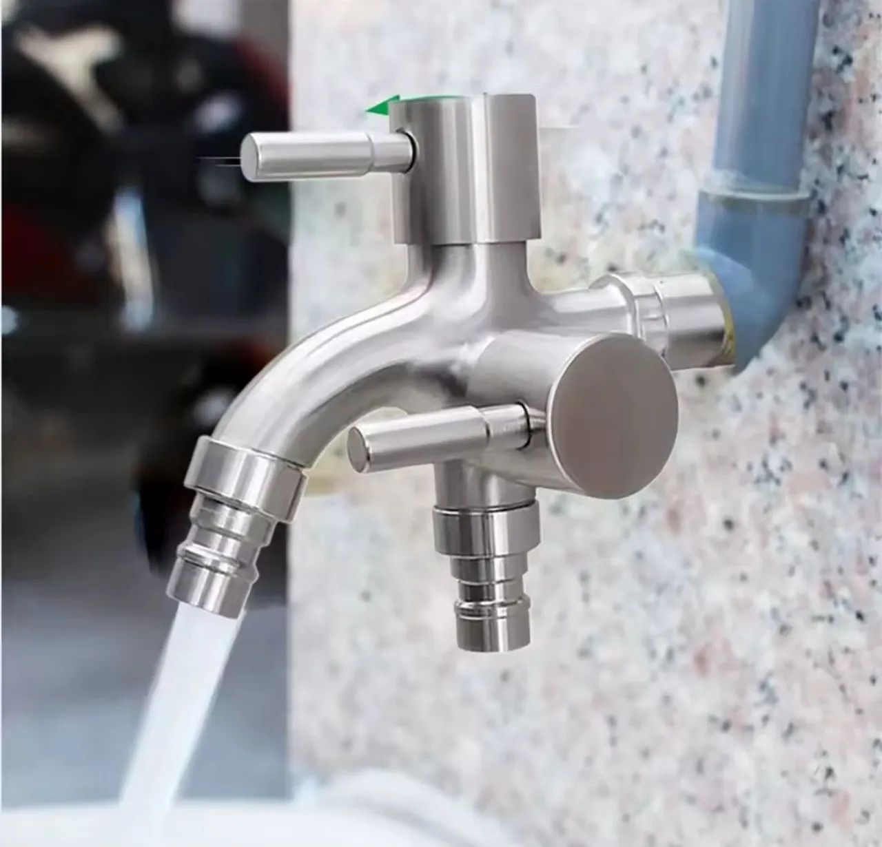 Torneira Dupla para Cozinha em Aço Inox - Nova - Foto 2