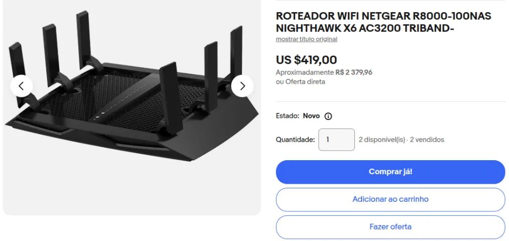ROTEADOR Wi-Fi NETGEAR R8000 LONGO ALCANCE - Foto 4