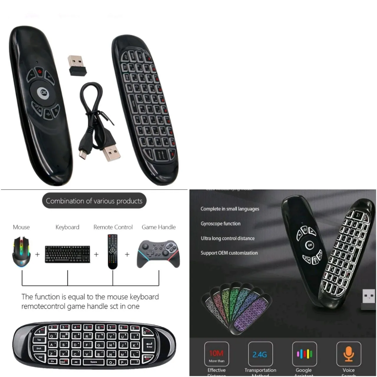 Controle Remoto Air Mouse com Teclado