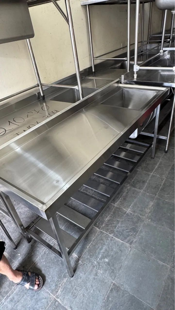 Pia industrial de inox 1,80 x 0,60 - Foto 5