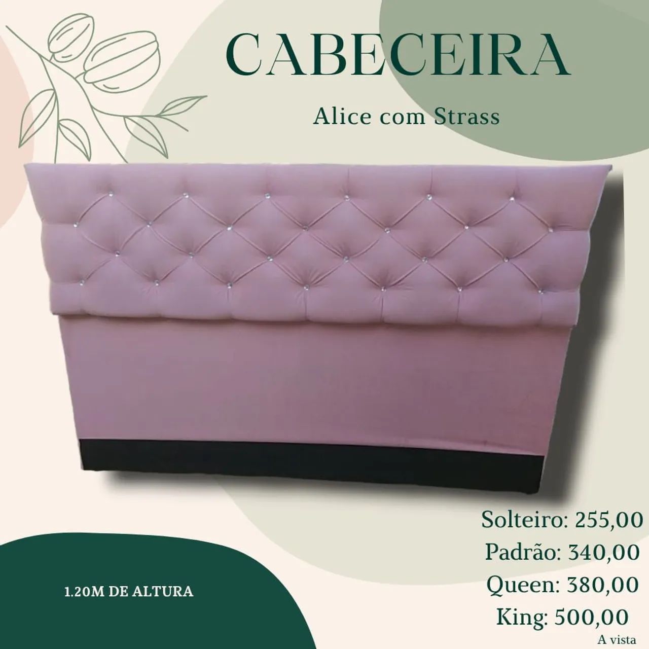 Cabeceiras com botões de strass  - Foto 2