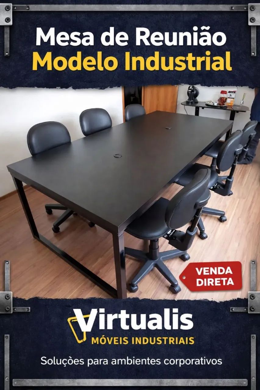 Mesa de reunião industrial 
