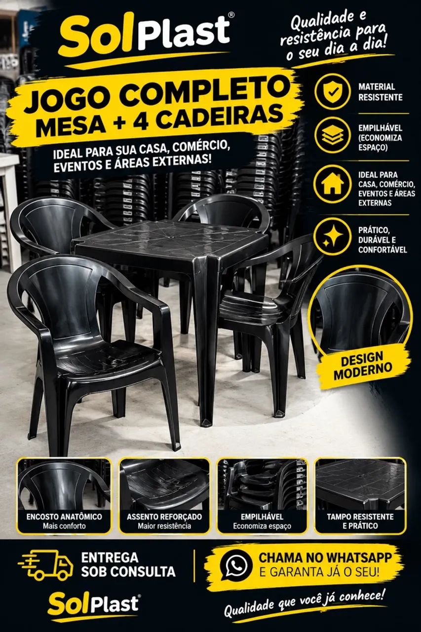 Jogo De Mesa Com + 4 Cadeiras - Foto 2