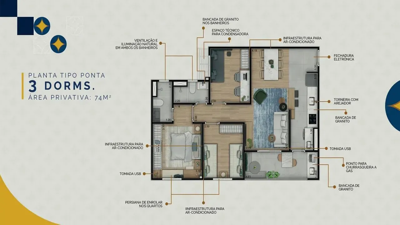 PLANTA 74m²