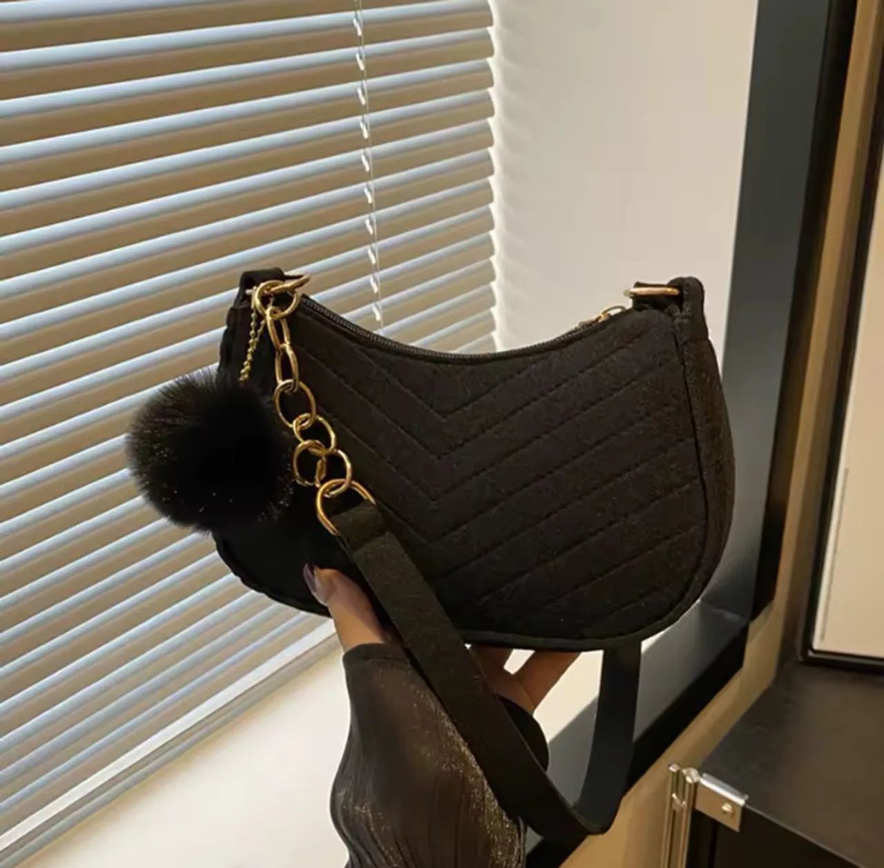 Bolsa de ombro feminina moda preta  - Foto 3