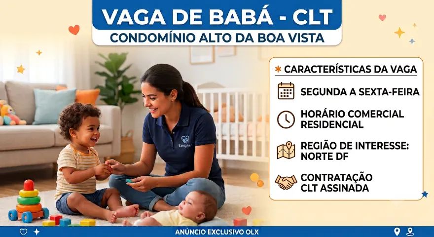 Vaga para Babá CLT (Seg. a Sex.) - Condomínio Alto da Boa Vista