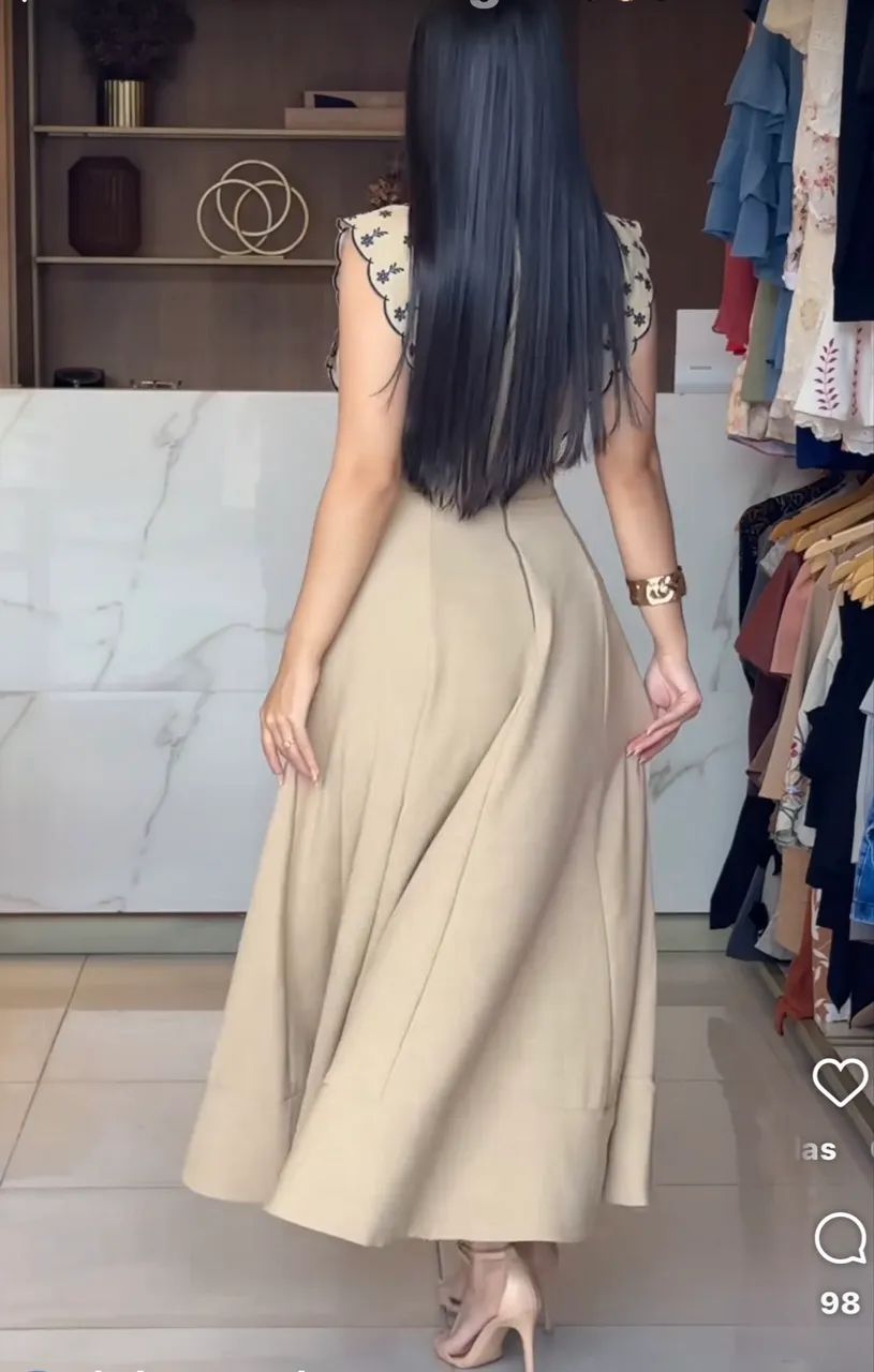 vestido limonada pink midi bege pp - Foto 5