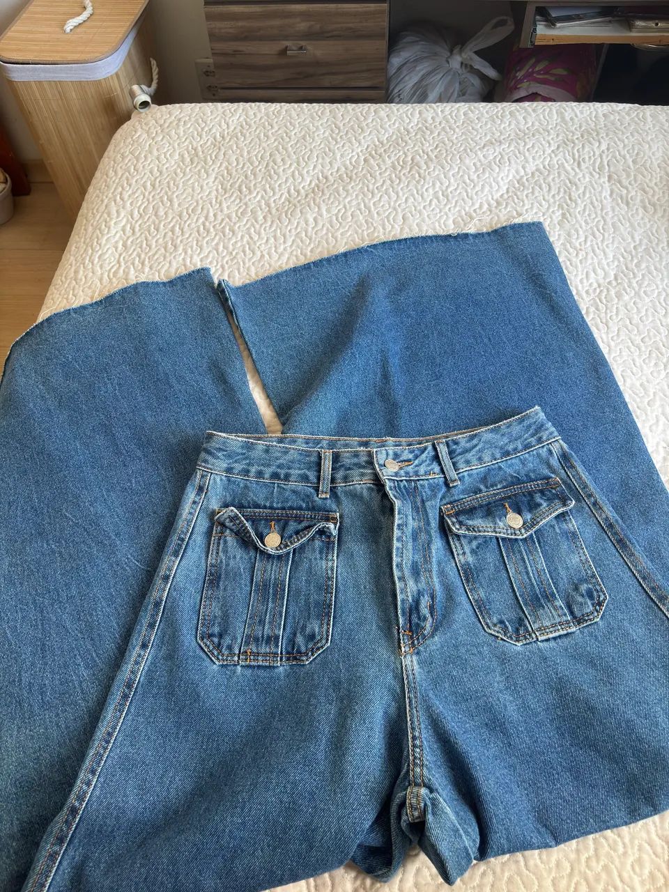 Calça Jeans Farm pantalona 