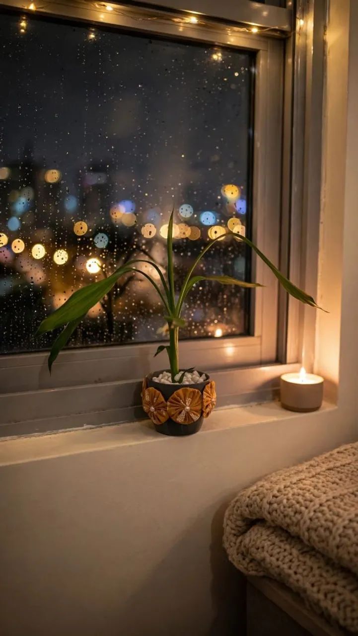Vasinho de bambu decorado com fuxicos  - Foto 4