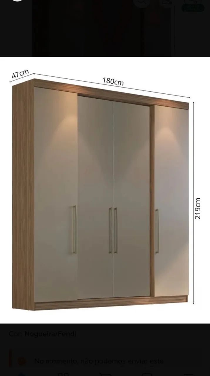 Guarda Roupa Casal 4 Portas E 4 Gavetas Berlim - Foto 3